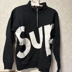 入手困難✨】シュプリーム ハーフジップ ビッグロゴスウェット 黒 M 