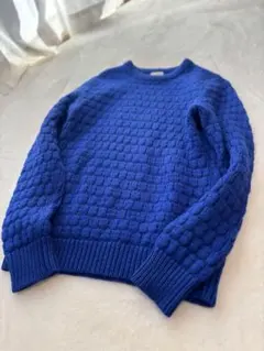 美品✨ビューティー&ユース ウール100% ロイヤルブルークルーネック M
