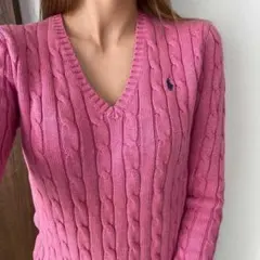 美品　ラルフローレン　セーター　カーディガン　ケーブル　ニット