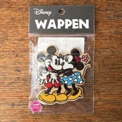 ミッキー＆ミニー　帽子に花　レトロなミニーマウス　アイロンワッペン