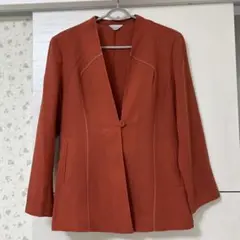 Nutmeg ノーカラーオレンジジャケット　サマー　ジャケット