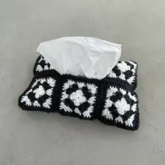 かぎ針編み ティッシュカバー グラニースクエア