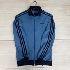 00s　adidas ジャージ トラックジャケット 3ライン　青　古着