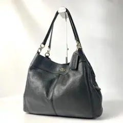 COACH コーチ レザー トートバッグ ハンドバッグ ブラック レザー