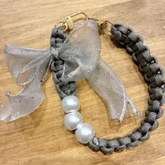 人気　パラコード　リボン　スマホ　ハンドストラップ