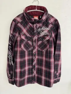 【美品】Gotcha ブラック/レッドチェックシャツSサイズ
