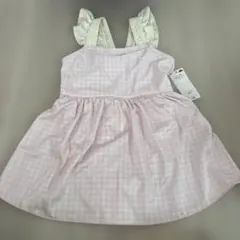 120サイズ ピンク　ギンガムチェック ワンピース水着