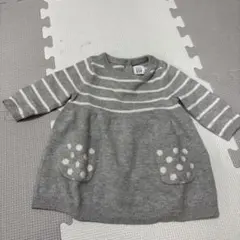 【baby GAP 】グレー ストライプ ニットセーター　0〜3M