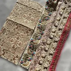 インド刺繍リボンとはぎれ♡No.67　リボンだけで10m以上！　送料込777円