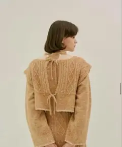 【 ollun 】 knit vest set long one piece