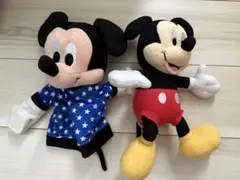 ミッキーマウス　ぬいぐるみ　ハンドパペット　２個セット