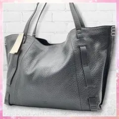 【新品タグ付き】SAZABY レザー トートバッグ 本革 シボ革 黒 2WAY