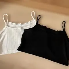 ⭐️美品⭐️SHEIN ショート丈キャミソール ブラック、ホワイトセットのサムネイル