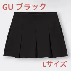 【美品】GU ローウエストプリーツミニスカート Lサイズ ブラック