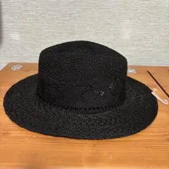 黒 ストローハット HATS/PANAMA/STRA SM