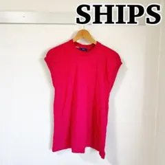 SHIPS USAコットンフレンチスリーブTシャツ ピンク M