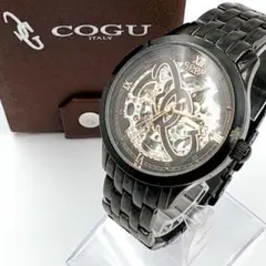 入手困難 箱付/コマ付✨ COGU　自動巻　スケルトン　ブラック ゴールド 限定