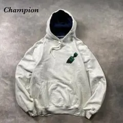 チャンピオン00s古着JCC企業ロゴ フーディ Y2K AG56