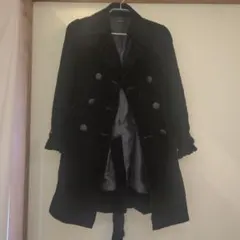 mimosa　ベロア トレンチコート ブラック