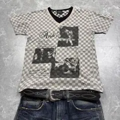 00s photo print check layered I/s swag