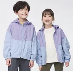 GU マウンテンパーカー　140 紫/水色　ブルゾン　ウィンドブレーカー
