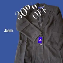 レディースジャケット　黒　ブラックJasmi Silk L 絹100％　肩パット
