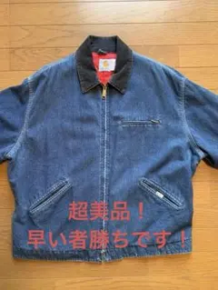 【超美品】80s90s 激レア デニム デトロイトジャケット 赤キルティング裏地