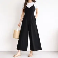 イング【M】サロペット キャミソール ワイドパンツ 体型カバー ノースリーブ