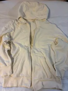 ユニクロ クリーム色フルジップパーカー L