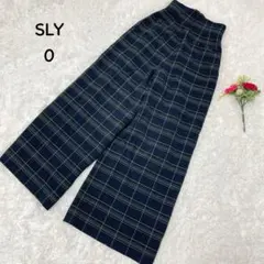 スライ【XS】チェック柄 ワイドパンツ ストライプ　バックジップ付き　レーヨン