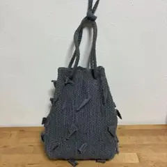 teori works ブルーグレー 巾着バッグ　ショルダー