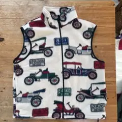 GREENFLEECE クラシックカー柄 フリースベスト