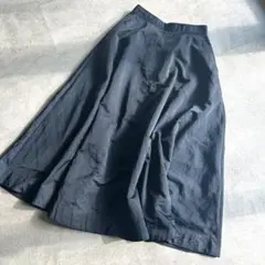 美品✨スローブイエナ ナイロン フレア ロングスカート マキシ丈 38 ネイビー