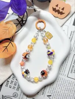 【ハンドメイド】ビーズストラップ/ スマホストラップ