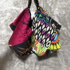 アフリカ布　アフリカンファブリック　パッチワーク　トートバッグ