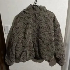 【高級感】ZARA ザラ ジャガード パフジャケット 総柄 Lサイズ 中綿