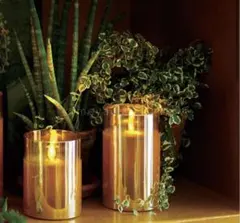 【美品】イルミネーションLEDキャンドルS・M２個セット