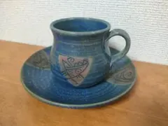 ラスト】北欧風70年代アンティーク 栄木正敏 【手書きカップ＆ソーサー