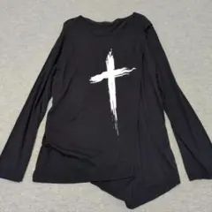 CIVARIZE クロスプリント 長袖カットソー 変形ロンT ブラックのサムネイル