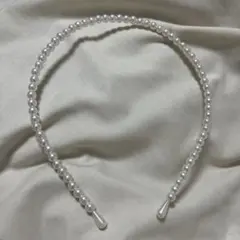 パール カチューシャ ホワイト ヘアアクセサリー
