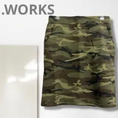 k2【ワークス】タイトスカート/美品 ミニ丈 迷彩柄 平成 Y2K ウエストゴム