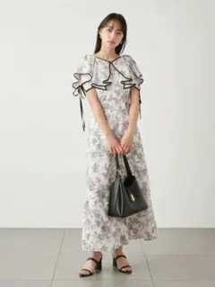 snidel スナイデル ラッフルボレロパイピングワンピース