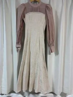 archives レースアップ　ワンピース　ウエストマーク　春ワンピ　透け感