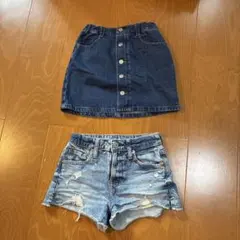 【GAP / GU】デニムスカートとショートパンツセット(8y / 120cm)