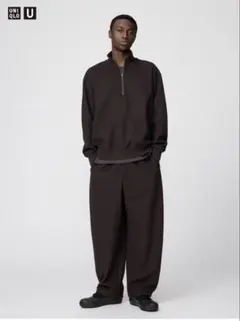 UNIQLO U ブラッシュドスウェットワイドパンツ ダークブラウン　Sサイズ