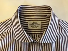 【美品】UNITED ARROWS ストライプ シャツ　39ブラウン　ホワイト