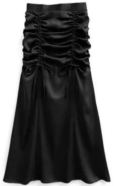 GRL グレイル サテンドロストリボンロングスカート fo2015