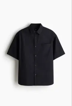 ブラック 半袖シャツ 胸ポケット付き　h＆m