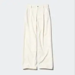 股下71cm　Mサイズ　ドレープデニムタックパンツ ホワイト ユニクロ