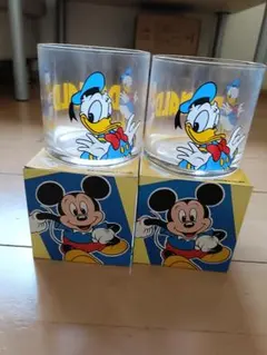 ディズニー ドナルドダック ミッキーマウス グラス 2個セット